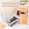 Clear Food Storage Bin with Labels Marker for Kitchen, Pantry, Cabinet, Bathroom, Bedroom, Refrigerator, Medicine Cabinet Box, 6 Pack Plastic Storage Containers with Wooden Lids